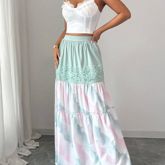 Multicolor Casual Women's Bohemian Holiday Skirt - Picture 3 of 6